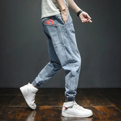 Threebooy Trousers Spring Autumn Male Cowboy Pants Harem Tapered Men's Jeans Goth Classic Wide Leg New in Stacked Regular Stylish Harajuku