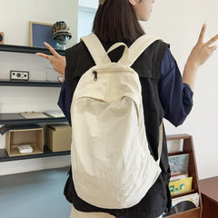 Threebooy Large Capacity Waterproof Nylon Backpacks Solid Soft Light Leisure Or Travel Bags College style Cloth Packages Korea Casual Bag