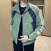 Threebooy Male Coats Color Matching Men's Jackets Slim Fit Zip V Clothing Fashion Harajuku Deals New In Joker Vintage Y2k