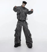 Threebooy Men's Signature Baggy Gray Denim 2-Piece Set