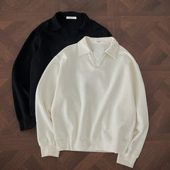 Threebooy Long sleeve t Shirt men 2025 Arrival Men Polo Shirt Solid Color Casual Relaxed Fit Collar Tops Autumn Fall Fashion Mens Clothing