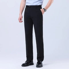 Threebooy Men's Suit Trousers Spring Autumn Straight Elastic Iron-free Workwear Father's Trousers Business Casual Trousers