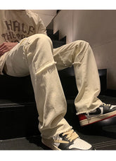 Threebooy New Spring Jeans Loose-fit Straight-leg Sporty Workwear Pants Hong Style Washing Jeans For Men