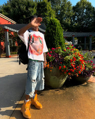 Threebooy New Fashion Punk Letter Print T-shirts Y2k Streetwear Top Harajuku Loose Hip Hop Short Sleeved T Shirt Versatile Casual Tops