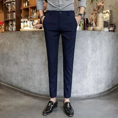 Threebooy New Spring and Autumn Fashion Trendy Men's High Waist Tight Straight Tube Casual Solid Color Versatile Oversized Suit Pants