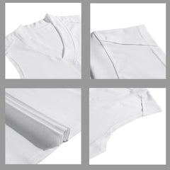 Threebooy Men's Sleeveless V-neck Vest Summer Fashion New Casual Solid Color T-shirt Elastic Slim Fit Versatile Men's Clothing