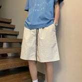 Threebooy 40kg-100kg Summer Casual Men's Waterproof Quick Drying Shorts Straight Elastic Waist Loose Short Joggers