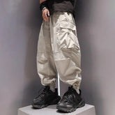 Threebooy Mens Large Pocket Cuff Overalls 2025 Spring And Autumn New Fashion Solid Color Trend Handsome Functional Loose Casual Pants Men