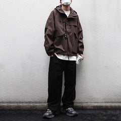 Threebooy Mens Work Clothes Jacket American Style Outdoor Windproof And Waterproof Autumn Winter Fashion Trend Loose Work Clothes Jacket