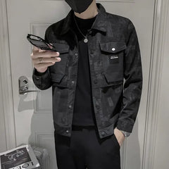 Threebooy Slim Fit Male Coats Short Trendy Joker Casual Deals Aesthetic Vintage Men's Cargo Jackets Clothes