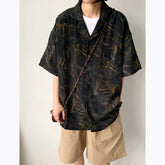 Threebooy Summer Retro Cuban Neck Men's Trendy Loose Casual Short-sleeved Top