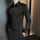 Threebooy Winter New Men's Solid Color Long-Sleeve Shirt American Retro Fashion Trendy High Street Casual Loose Niche Men's Tops