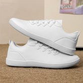 Threebooy Big Size 48 49 Pure White Shoes Men Leather Sneakers With Wide Box Minimalist Barefoot Flats Zero Drop for Unisex