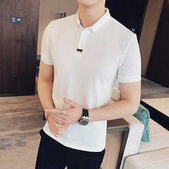 Threebooy Top Quality New Solid Color Men Polos Shirts Cotton Short Sleeve Casual Polo Shirt Hommes Fashion Summer Lapel Male Tees