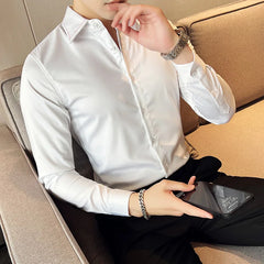 Threebooy Brand Clothing Men's Spring High Quality Long Sleeve Shirts/Male Slim Fit Business Office Dress Shirt Camisas Masculinas