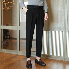 Threebooy Men's Spring High Quality Business Suit Trousers /Male Slim Fit Solid Color Leisure Dress Suit Pants Homme 29-38
