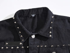 Threebooy Spring Fashion Men Rivet Denim Vest Punk Party Studded Slim Fit Jean Jacket Male Sleeveless Waistcoat for Men Plus Size 6XL