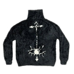 Threebooy Mens Sweater Imitation Cashmere Jacquard Knit Sweater Autumn Thick Fashion Streetwear Versatile Long Sleeve Tops Men'S Clothing