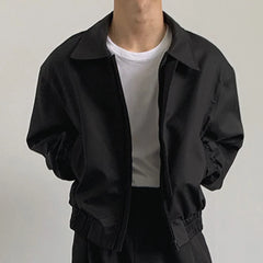 Threebooy Autumn Clothing Men's Fashion Leisure Zipper Jacket Streetwear Turn-down Collar Korean Harajuku Long Sleeve Luxury Coat
