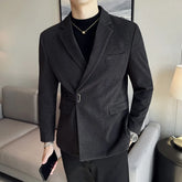 Threebooy New Autum Coat Mens Tuxedo Fashion Casual Suit Jacket Stage Men's Business Blazers Costume Homme S-3XL