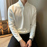 Threebooy Winter Clothing Men's Knit Zipper Pullover Sweater Casual Vintage Solid Color Stand Collar Long Sleeve Luxury Leisure Clothes