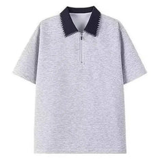 Threebooy Contrast Color Turn-Down Collar Male T-Shirt Short Sleeve Men's Loose Fit Polo Shirt Summer New Menswear