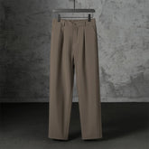 Threebooy New Japanese Retro Male Suit Pants Light Luxury Straight Draped Button-down Business Casual Pants Premium Slim Elegant Trousers