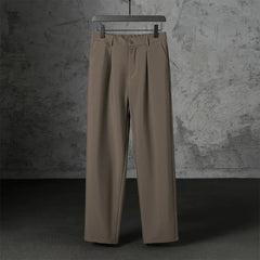 Threebooy New Japanese Retro Male Suit Pants Light Luxury Straight Draped Button-down Business Casual Pants Premium Slim Elegant Trousers