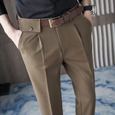 Threebooy Spring New Solid Ankle Length Business Formal Wear Men Clothing Dress Pants Slim Fit Casual Office Trousers 28-36