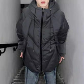 Threebooy Autumn Winter Cotton Coat For Men Fashion Niche Design Deconstruction Thin Hooded Cotton Coat Trendy Brand Handsome Y2k Jacket