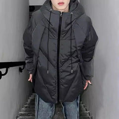 Threebooy Autumn Winter Cotton Coat For Men Fashion Niche Design Deconstruction Thin Hooded Cotton Coat Trendy Brand Handsome Y2k Jacket