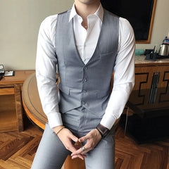 Threebooy New Arrival Dress Vests For Men Slim Fit Mens Suit Vest Male Waistcoat Gilet Homme Casual Sleeveless Formal Business Jacket