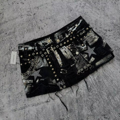 Threebooy Harajuku New Fashion Blue Gothic Mini Skirt Retro Splicing Pocket Zipper Y2k Skirts Womens Slim Sexy Denim Hip Skirt Streetwear