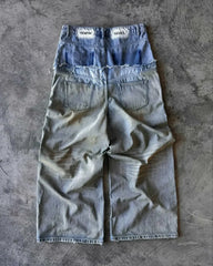 Threebooy Hip Hop Letter Printed Mens Jeans Y2K Gothic Punk Harajuku Ripped Wide Leg Pants Loose Large Size Straight Double Waist Trousers