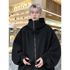Threebooy Solid Color Cardigan Hoodie Men's Spring Autumn New Style American Casual Loose Hooded Jacket