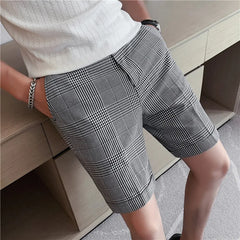 Threebooy Brand Clothing Male High Quality Pure Cotton Plaid Shorts/Men's Summer Slim Fit Leisure Business Shorts Plus size 29-36