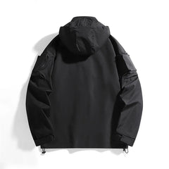 Threebooy Spring New Hooded Jackets Men Fashion Outdoor Unisex Outerwear Coats Solid Casual Couple Waterproof jackets Mens Windbreak