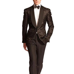Threebooy Men's Suit 2 Pieces Blazer Pants Shawl Collar Single Breasted Buckle Formal Work Wear Wedding Prom
