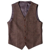 Threebooy Autumn Winter New Vintage British Winter Suit Vest Men's Vintage Patchwork Suit Vest Wool Trend Plus Size Vest Aesthetic Chic