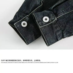 Threebooy American Retro Washing Work Clothes Denim Jacket Spring Autumn Simple Street Casual Trend Niche Stand Collar Jacket Aesthetic
