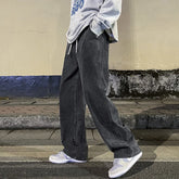 Threebooy New Men's Jeans Korean Version Student Loose Casual Pants High Street Y2K Straight Wide Legs Denim Pants Fashion Baggy Trousers