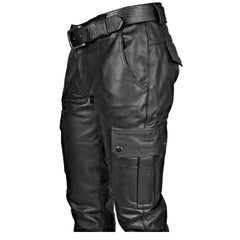 Threebooy 2024 New Men's Leather Pants Retro Punk Loose Casual Straight-leg Pants Autumn Winter High Street Goth Style Long Trousers