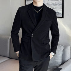 Threebooy New Autum Coat Mens Tuxedo Fashion Casual Suit Jacket Stage Men's Business Blazers Costume Homme S-3XL