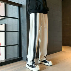 Threebooy Autumn Winter Elegant Casual Pants for Men American Street Style Fashion Loose Fit Straight Leg Men Clothing