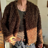 Threebooy Mens Faux Wool Fur Warm Jacket Spring Fashion Soft Outdoor Plain Versatile Comfort Casual Plush Coat Men'S Clothing New