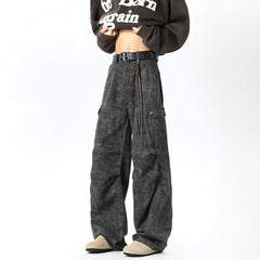 Threebooy Jeans Pants Big pocket American Mainstream Hip Hop Skateboard Men Women Streetwear Gothic High Street Super Loose Jeans