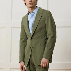 Threebooy Army Green Men's Suits Notch Lapel Single Breasted Male Blazer with Pant Sets Fashion Slim Business Office Daily 2 Pieces Set