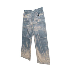 Threebooy High Street 3D Digital Print Casual Baggy Jeans for Men Wide Leg Straight Patchwork Loose Denim Trousers Oversized Cargo Pants