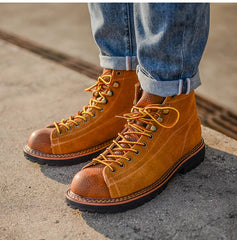 Threebooy Handmade Autumn Winter New British Men Casual Shoes Dress Cow Suede Ankle Boots Tooling Outdoor Work Desert Boots