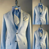 Threebooy Men's Suit 2 Pieces Blazer Pants Bow Collar Single Breasted Buckle Business Work Wear Wedding Prom
